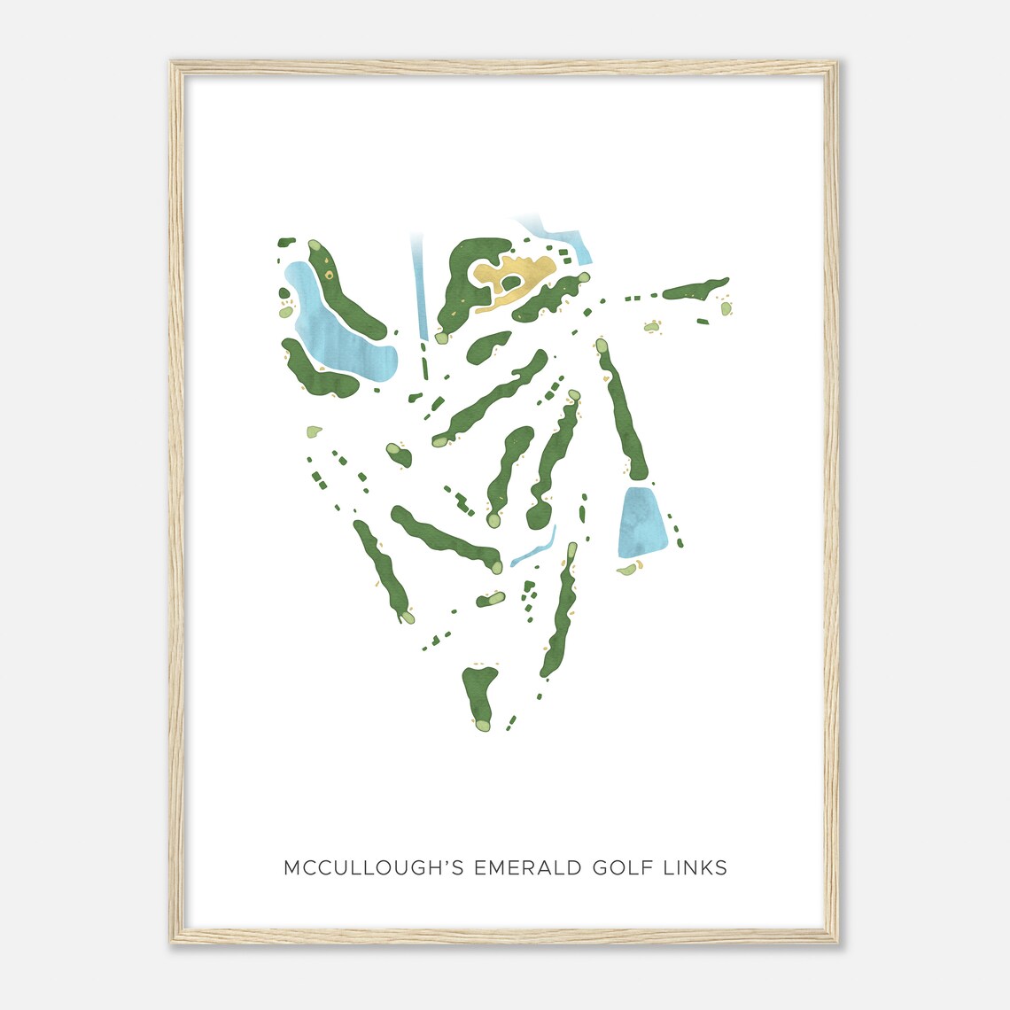 Mcculloughs Emerald Golf Links New Jersey Modern Watercolor Map Golfer Gift Golf Wall Art Golf Poster Print Course Layout - Image 2