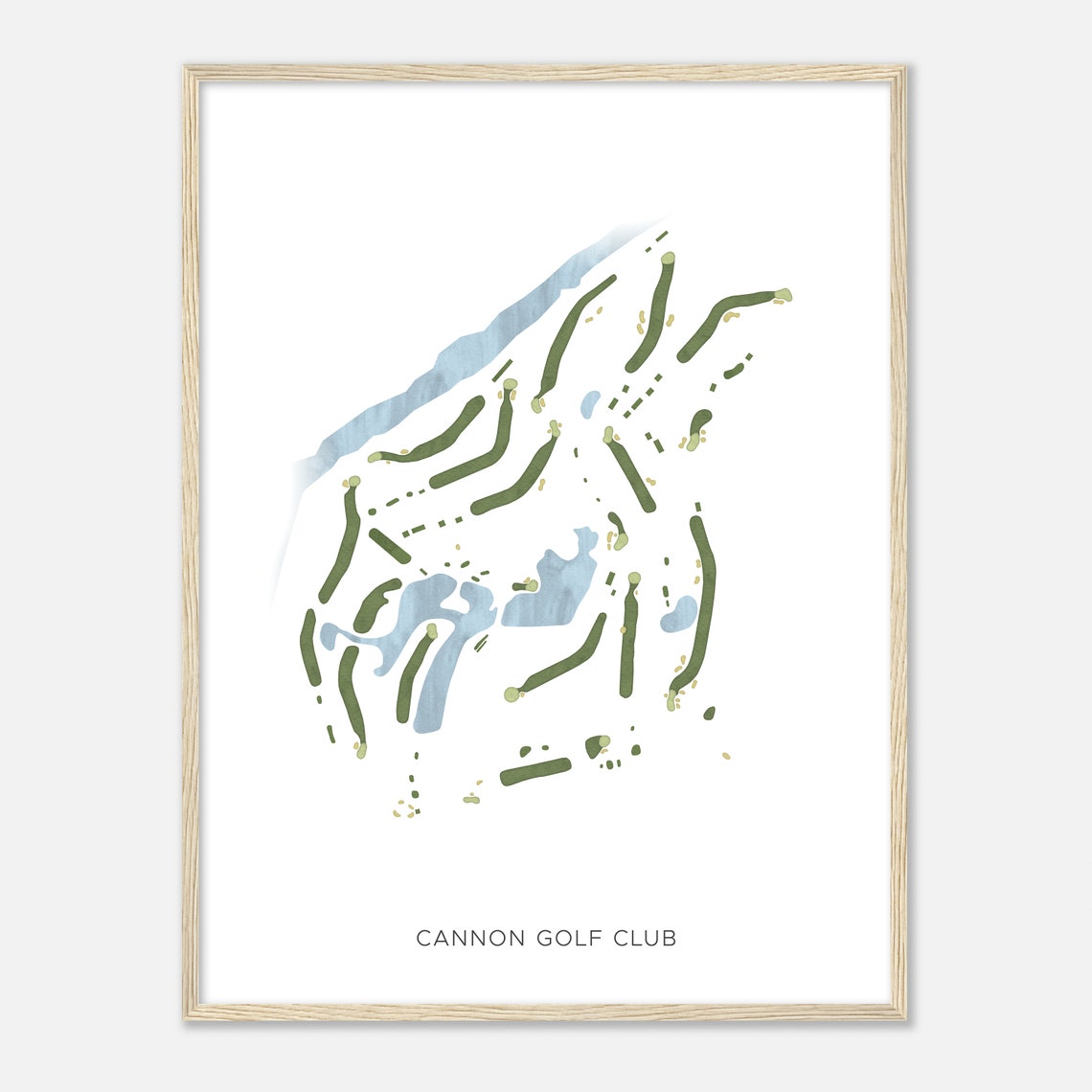 Cannon Golf Club Modern Watercolor Golf Course Map Art Poster