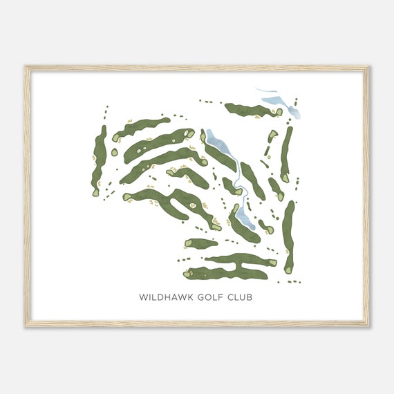 Wildhawk Golf Club California Modern Watercolor Map Golfer Gift Golf Wall Art Golf Poster Print Course Layout