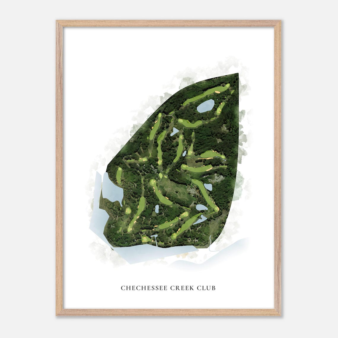 Chechessee Creek Club Okatie SC Classic Watercolor Golf Map Poster - Image 2