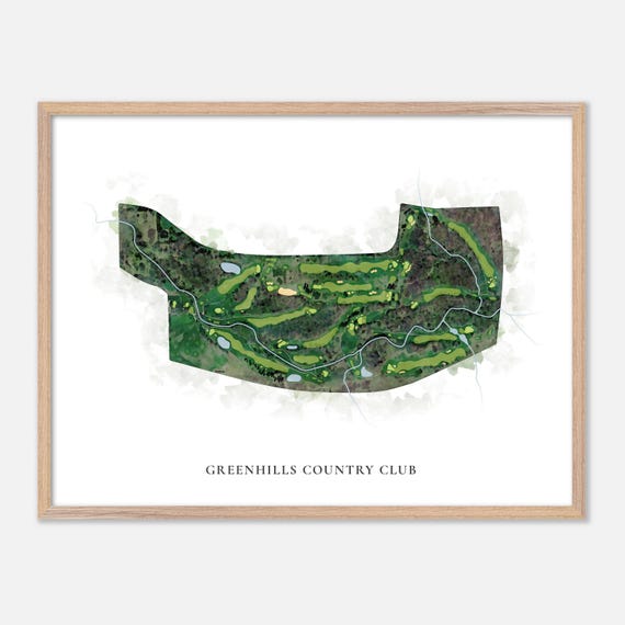 Greenhills Country Club In London Canada Classic Watercolor Map Golfer Gift Golf Wall Art Golf Poster Print Course Layout