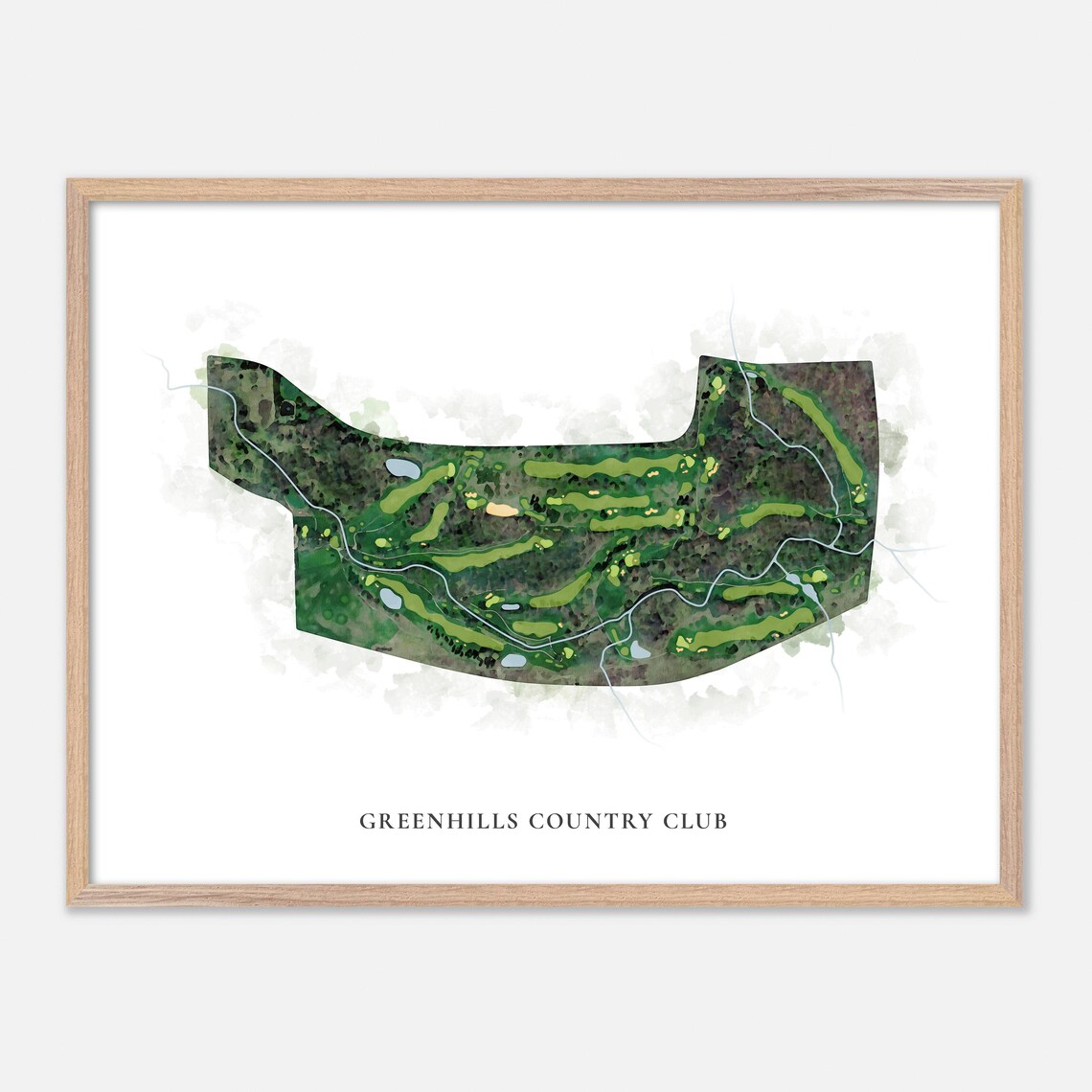 Greenhills Country Club London Canada Classic Watercolor Map Poster