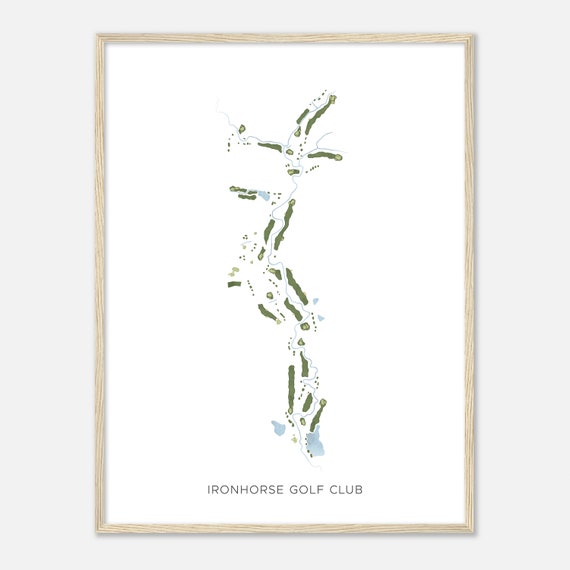 Ironhorse Golf Club Kansas Modern Watercolor Map Golfer Gift Golf Wall Art Golf Poster Print Course Layout