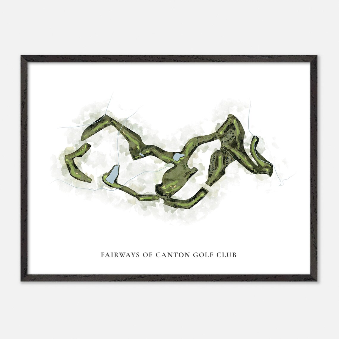 Fairways Of Canton Golf Club Classic Watercolor Map Art Poster - Image 5