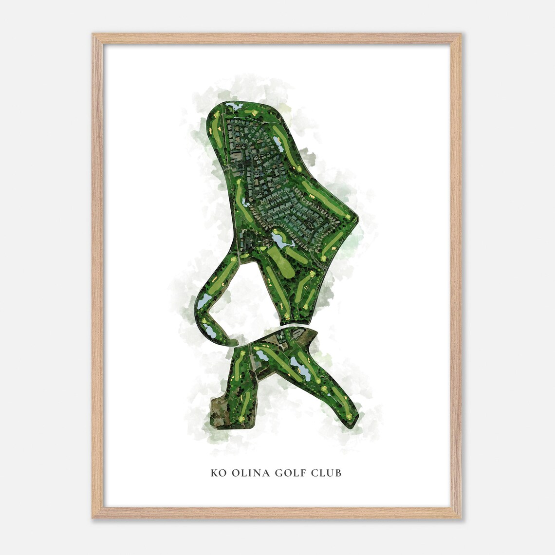 Ko Olina Golf Club Kapolei Hawaii Classic Watercolor Map Poster - Image 2