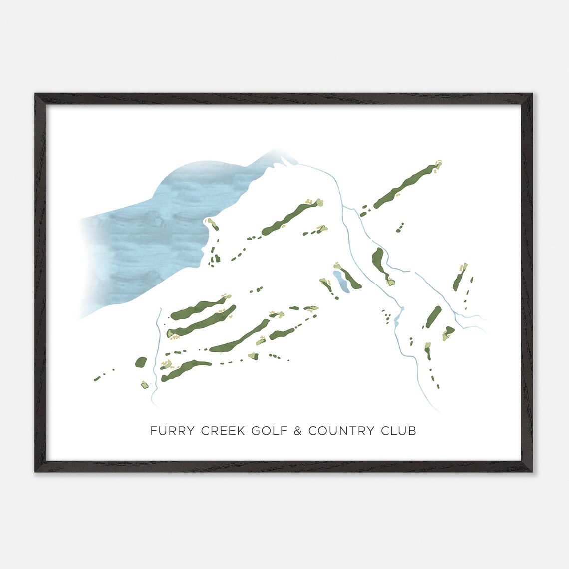 Furry Creek Golf & Country Club Canada Modern Watercolor Course Map Poster - Image 4