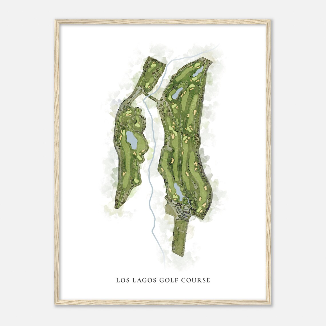 Los Lagos Golf Course California Classic Watercolor Map Golfer Gift Golf Wall Art Golf Poster Print Course Layout - Image 2