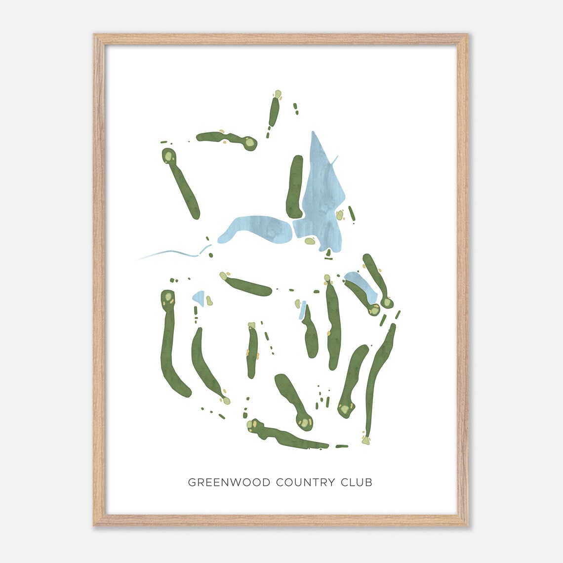 Greenwood Country Club Modern Minimalist Course Map Art Poster - Image 6
