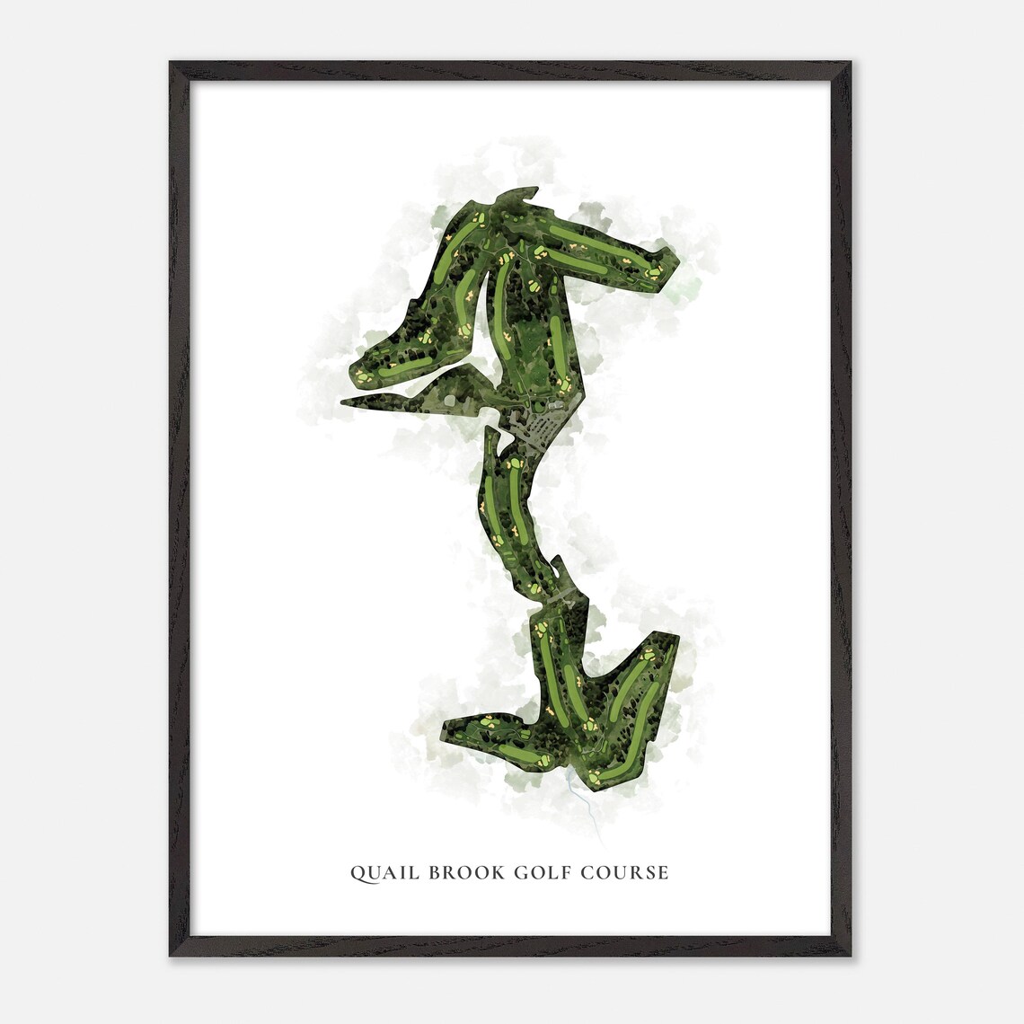 Quail Brook Golf Course Somerset New Jersey Classic Watercolor Poster - Image 3