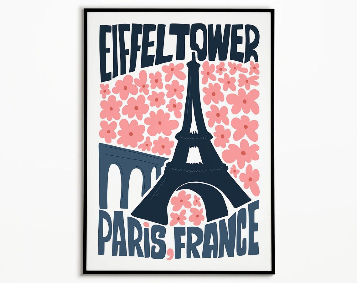 Paris Travel Print Paris Poster France Poster France Travel Poster Eiffel Tower Eiffel Tower France Hotel Art Office Art