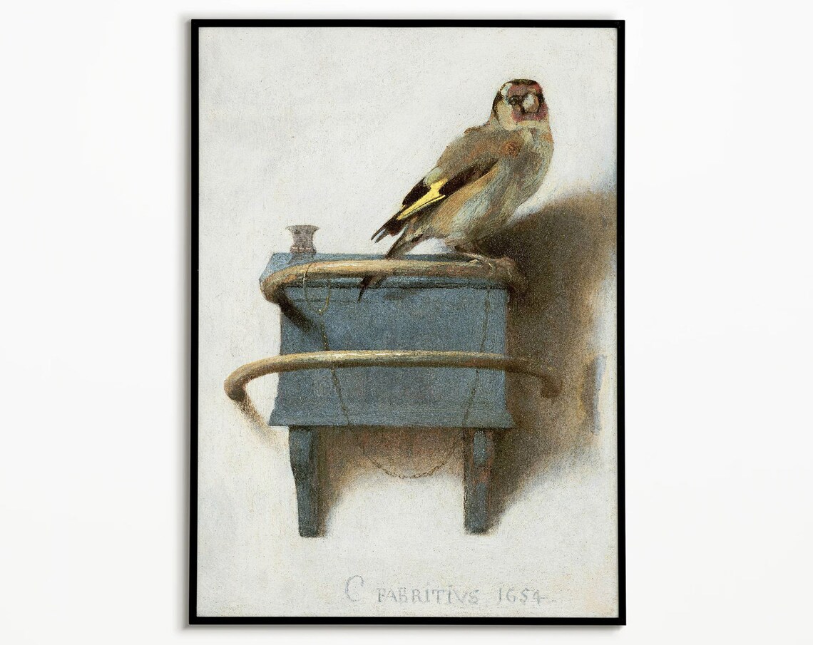 The Goldfinch Bird by Carel Fabritius 1654 Classic Art Poster