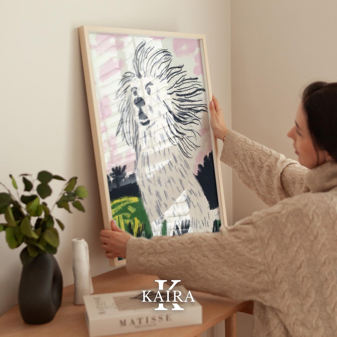 Fluffy White Dog With Wild Windswept Fur in the Breeze Poster - Image 2