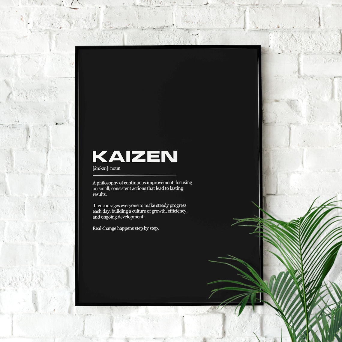 Kaizen Definition Inspirational Office Art Print