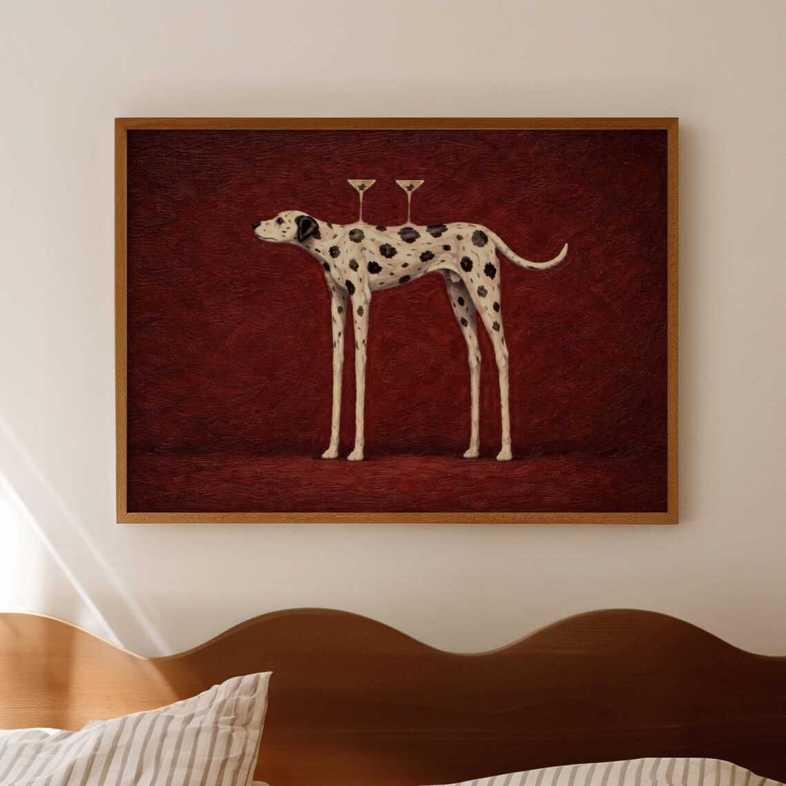 Surreal Dalmatian Dog With Martinis, Art Print