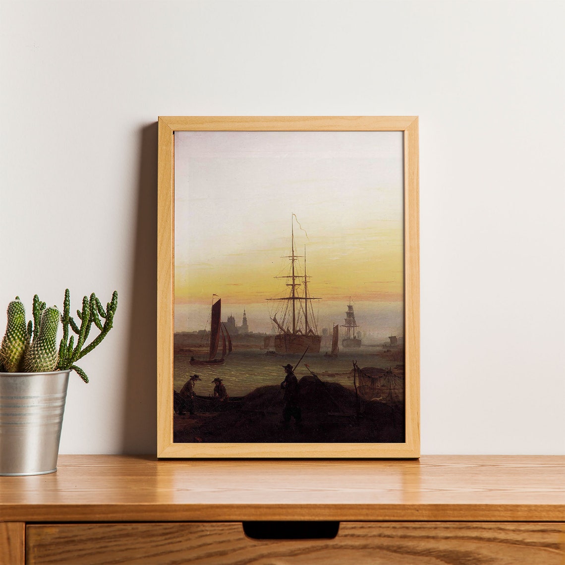 Fisherman Art Sea Landscape Art Fisherman Print Sunset Art Print Port Art Print Art Print Instant Jpg Wall Decor