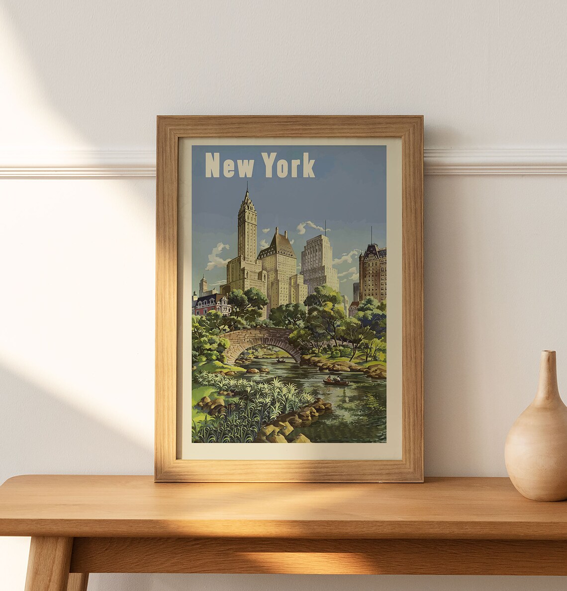 New York Central Park Vintage Classic Skyline Travel Art Poster - Image 2