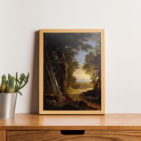 Forest Art Print Traveller Wall Art Vintage Wall Art Green Forest Art Instant Art Print For Living Room