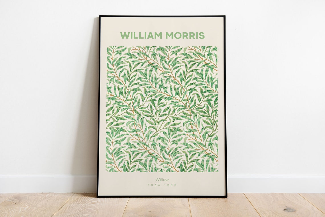 William Morris Willow Green Botanical Leaf Pattern Art Poster