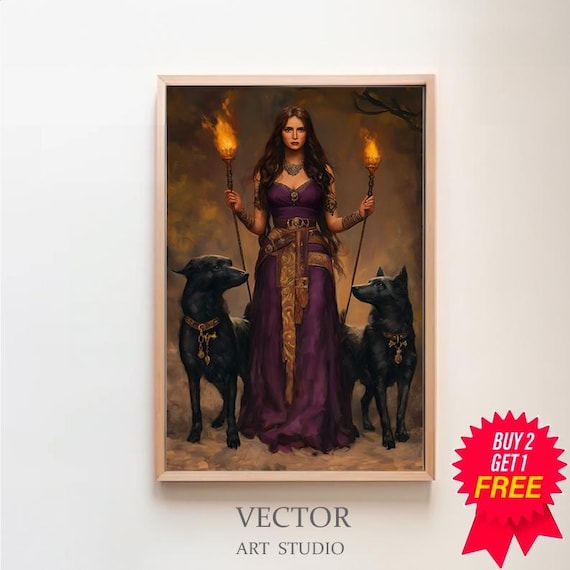 Hecate Greek Goddess Art Print, Mythology Altar Decor