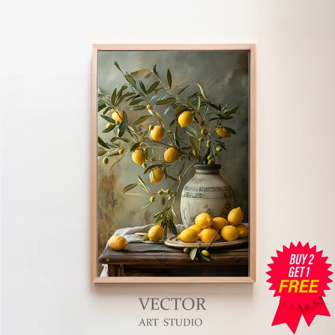 Dusty Rose Eucalyptus Botanical Painting Ceramic Vase Poster