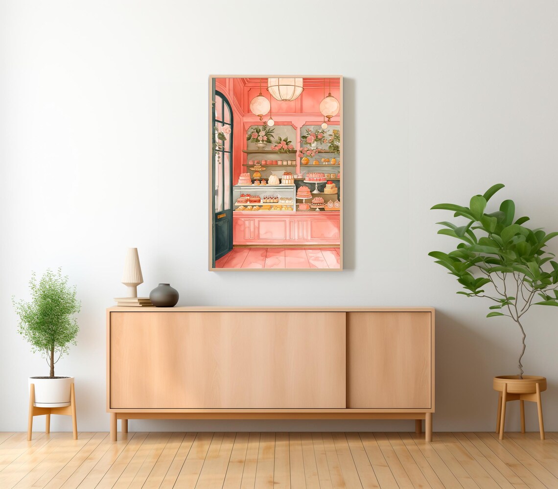 Cake Bakery Cafe Watercolor Poster, Danish Pastel - Image 2