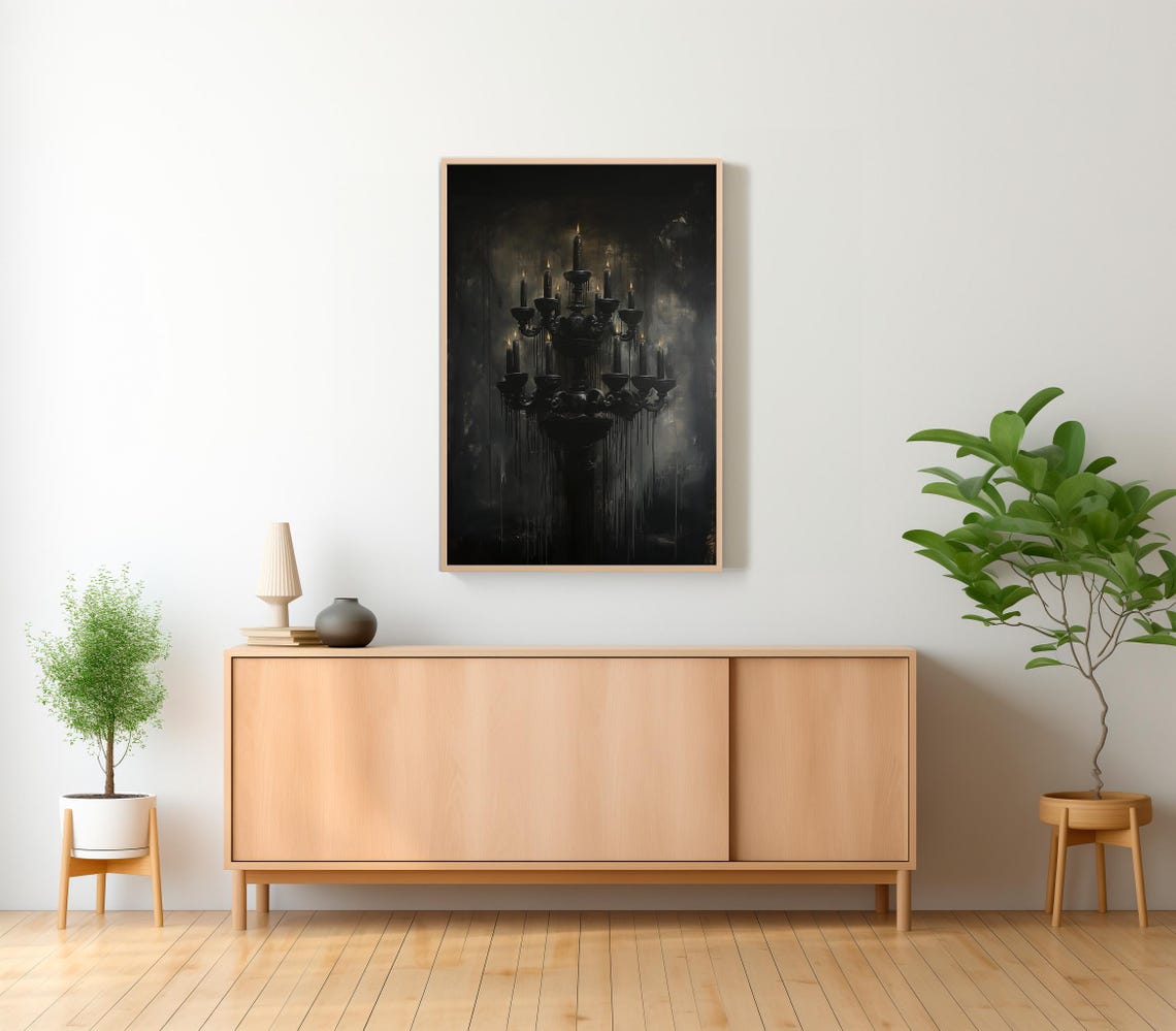 Halloween Decor Black Candles Vintage Style Halloween Moody Dark Academia Wall Art - Image 2