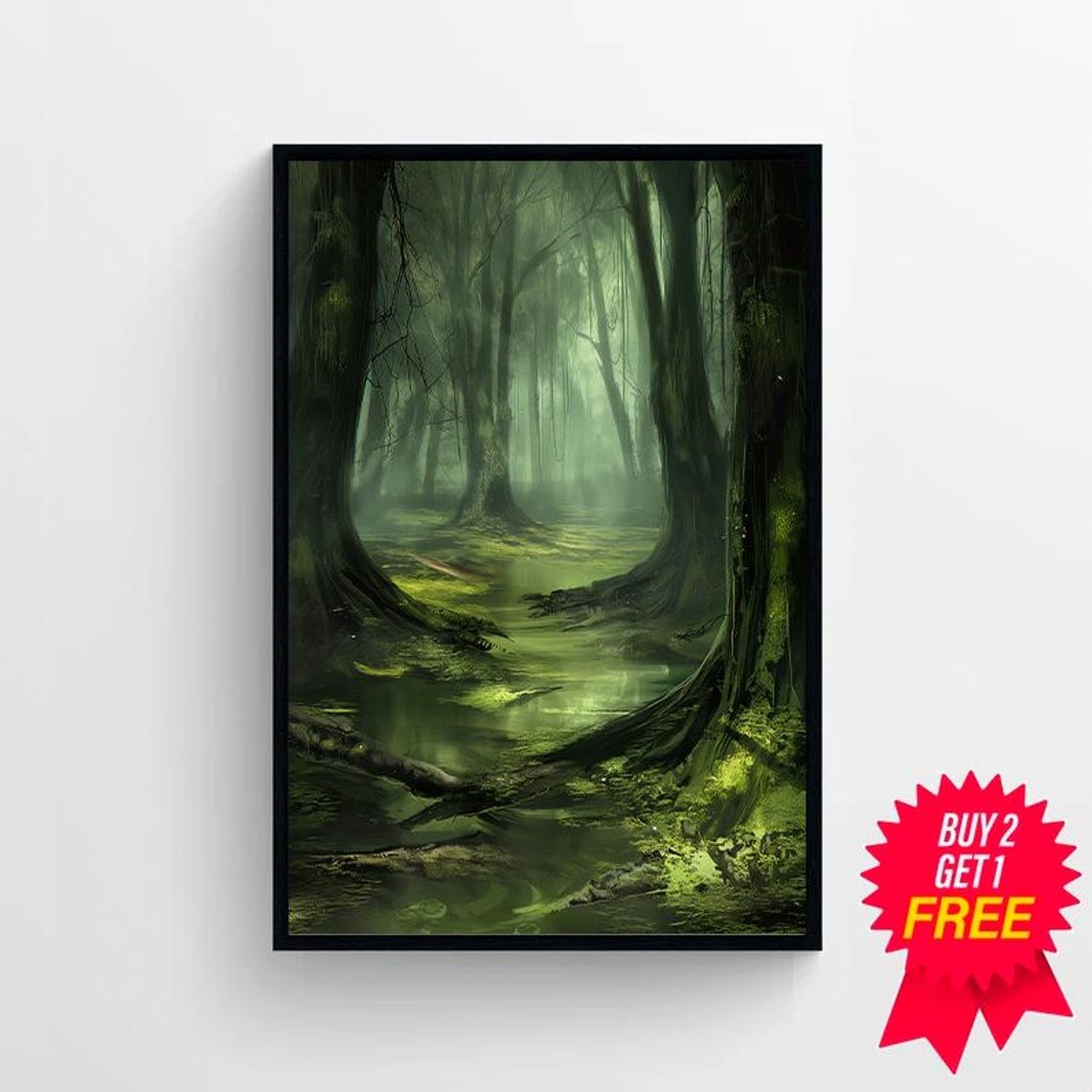 Creepy Swamp Print Southern Gothic Art Poster Print Dark And Moody Gothic Home Decor - Image 4