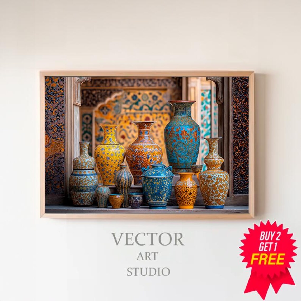Morrocan Product Pottery Moroccan Vase Moroccan Wall Art African Art Colorful Art Print Prints Ethnic Print