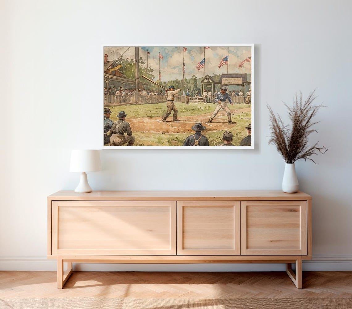 Baseball Print Vintage Prints Sports Poster Baseball Fan Gift Vintage Baseball Art Ball Bat Glove - Image 2