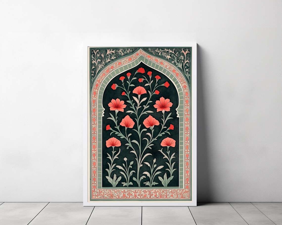 Palestine Floral Arch, Islamic Architecture Art Print - Image 3