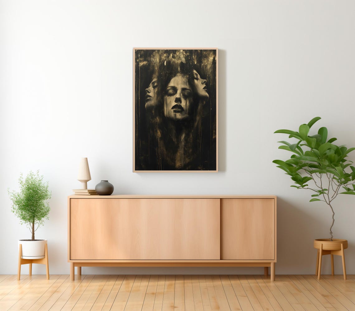 Hecate Triple Moon Goddess Fine Art Giclee Witchcraft Wicca Pagan Luna Vintage Painting Ancient Esoteric Art Hekate Witchy Artwork - Image 2