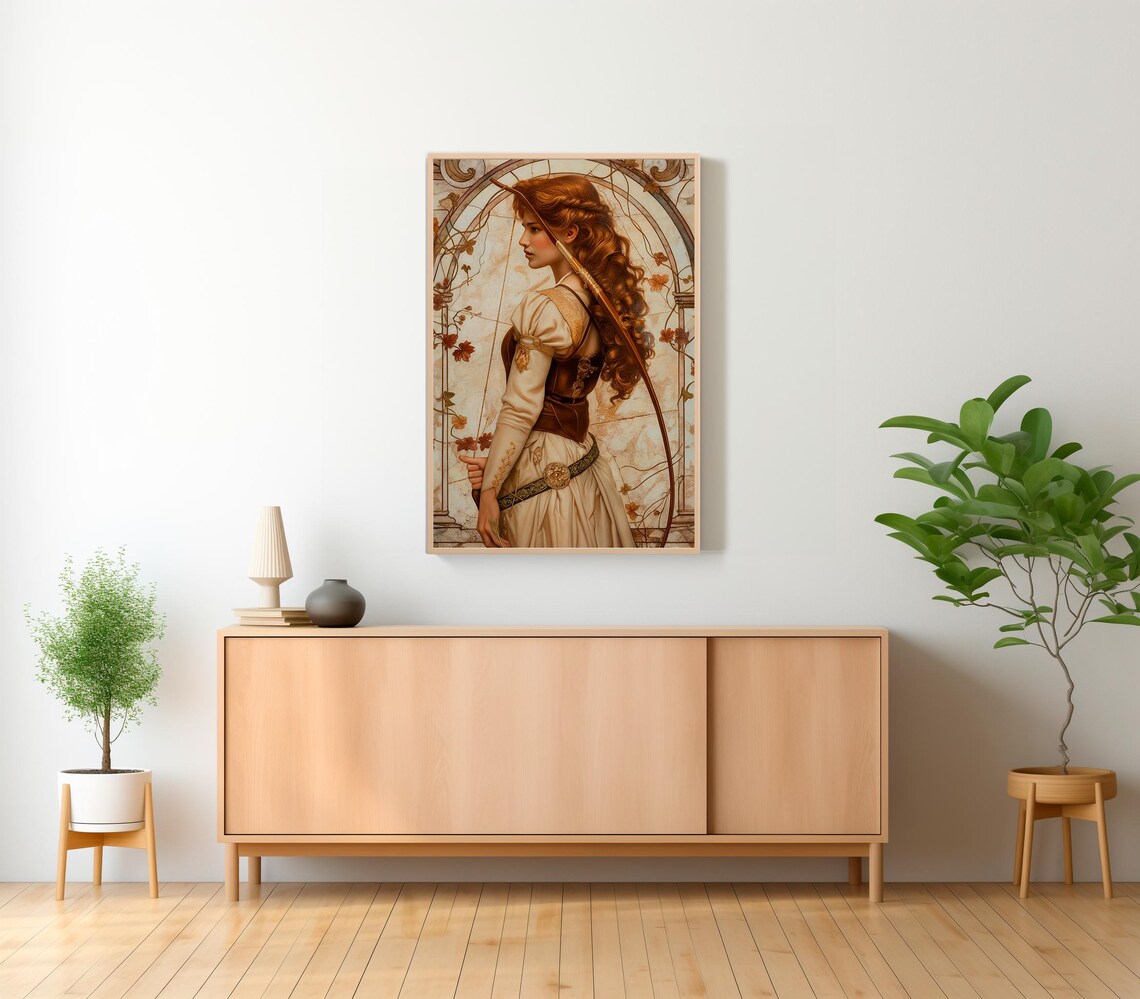 Artemis Art Nouveau Greek Goddess Art Print - Image 2
