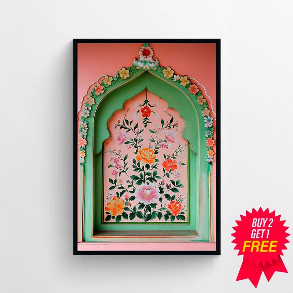 Palestine Floral Arch Art Print Islamic Wall Art Muslim Architecture Poster Arabic Decor Large Wall Art Eid Ramadan Gift - Image 4