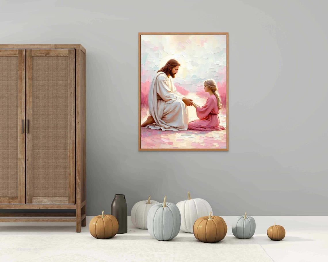 Friends Forever Christian Art Jesus And Girl Picture Of Christ Lds Painting Bible Print Jesus With Kids Jesus Wall Art Religious Art - Image 5