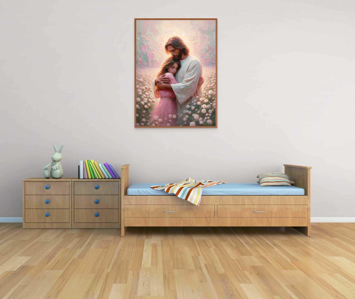 Loved By Him Christian Painting Jesus And Woman Picture Of Jesus Lds Painting Bible Prints Jesus With Girl Jesus Picture Jesus Png - Image 2