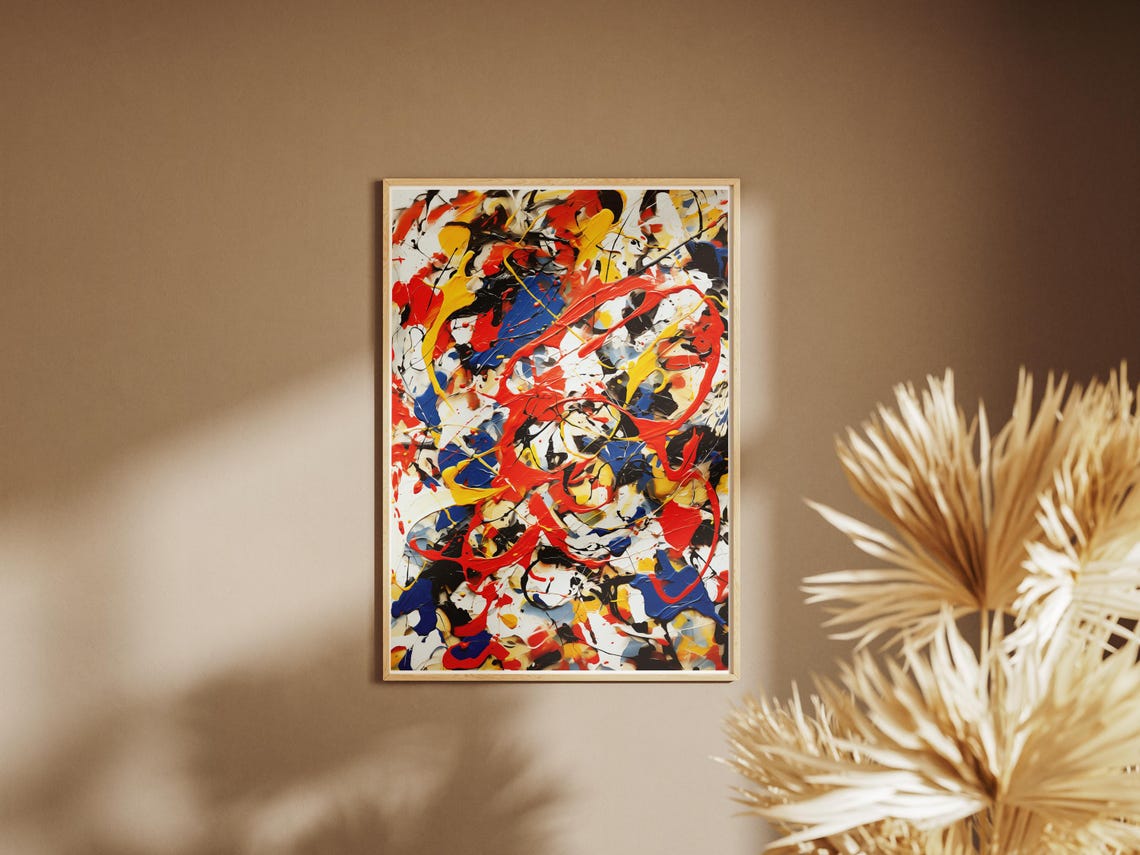 Jackson Pollock Style Drip Painting Colorful Splash Art Poster - Image 2