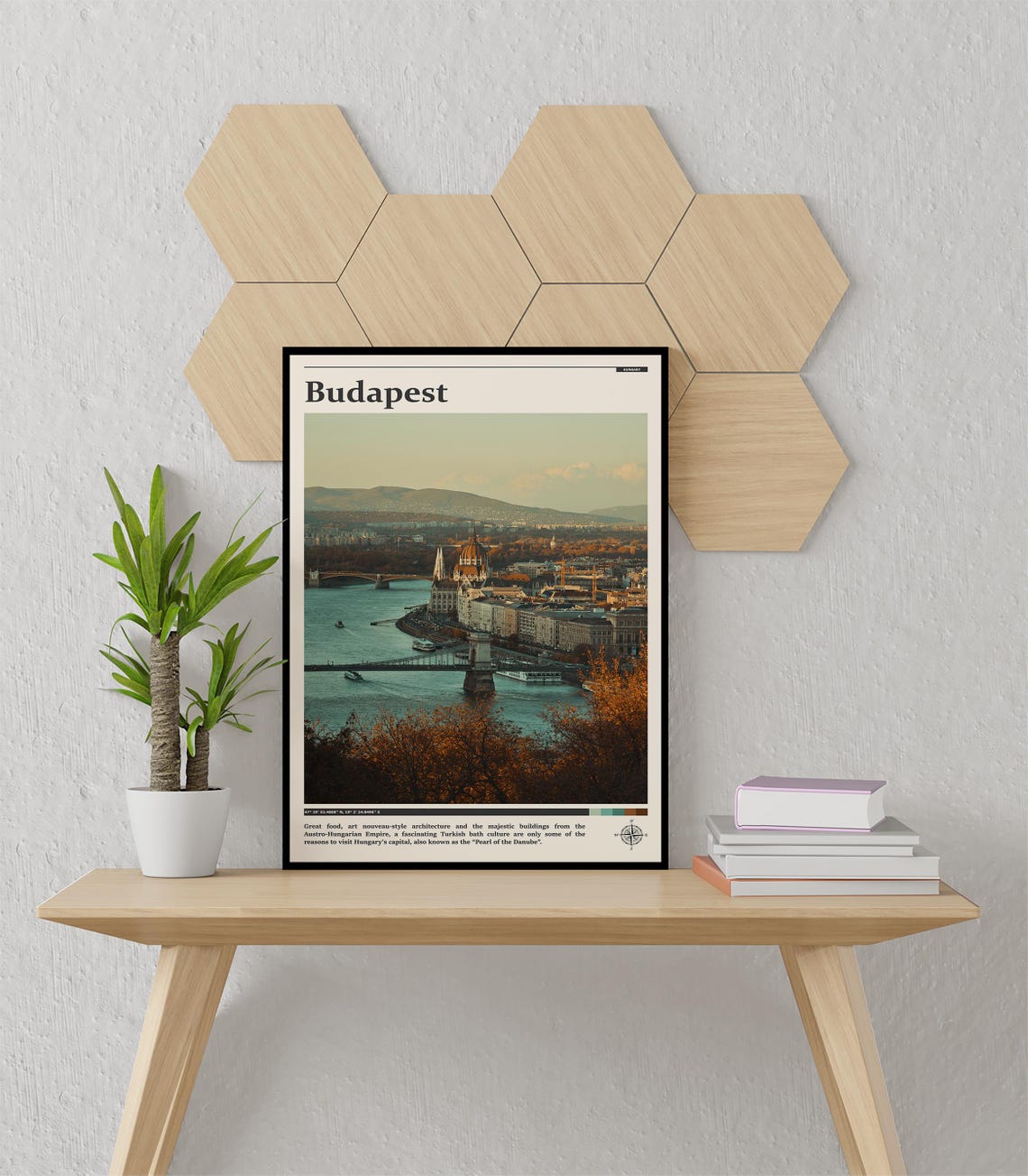 Budapest Hungary Parliament Danube Chain Bridge Photography Poster - Image 3