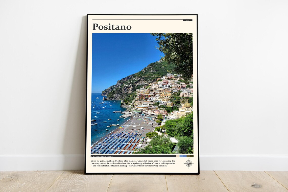 Positano Italy Colorful Cliffside Village On The Amalfi Coast Poster