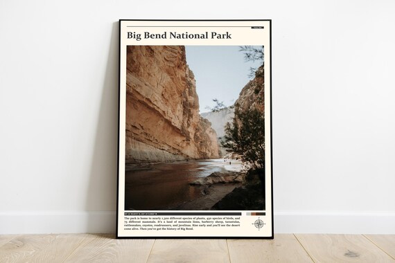 Big Bend National Park Texas Desert Canyon River Landscape Poster