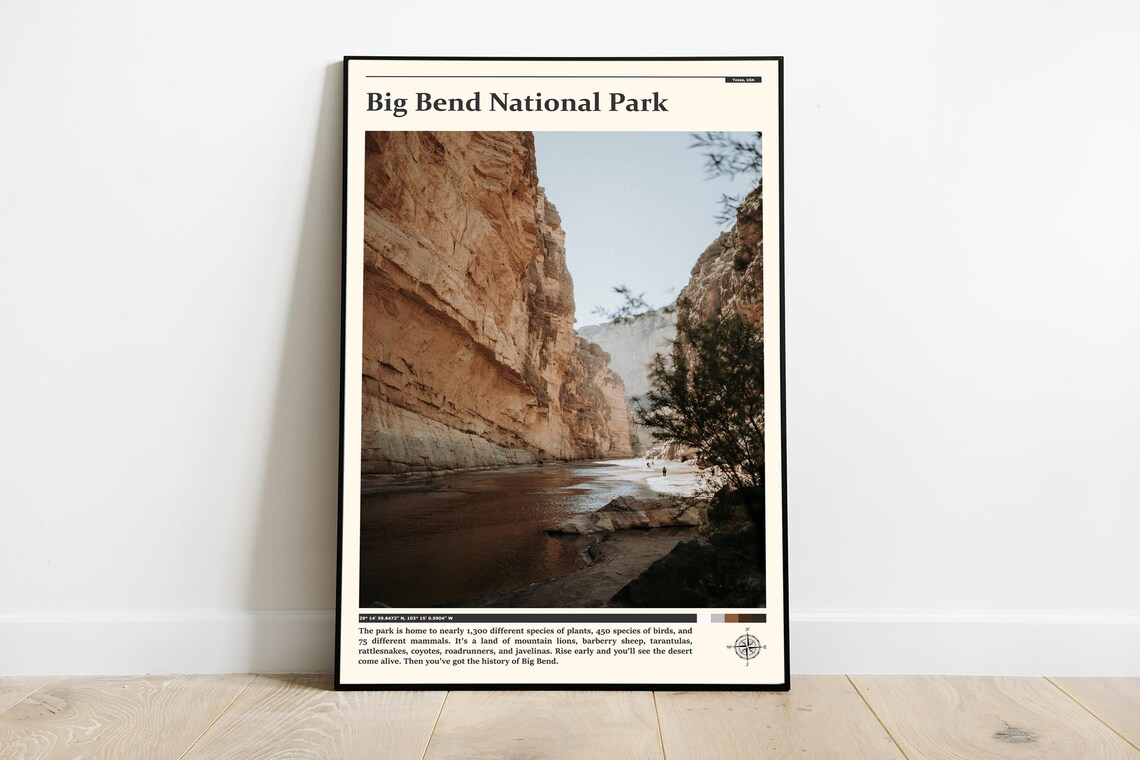 Big Bend National Park Texas Desert Canyon River Landscape Poster