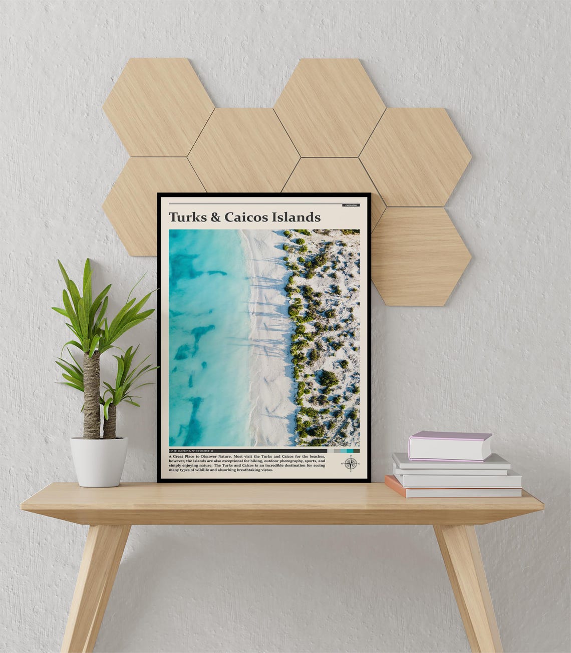 Turks and Caicos Aerial Beach White Sand Turquoise Photography Poster - Image 3