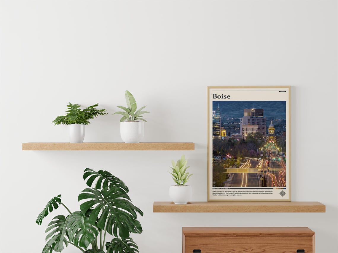 Travel Photography Boise Print Boise Wall Art Boise Poster Boise Photo Boise Poster Print Boise Wall Decor Idaho Poster Print - Image 3