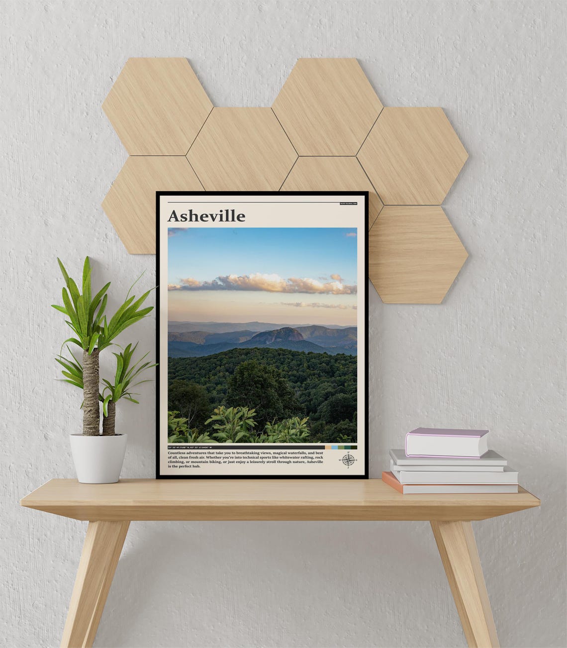 Asheville North Carolina Blue Ridge Mountains Scenic Travel Poster - Image 3