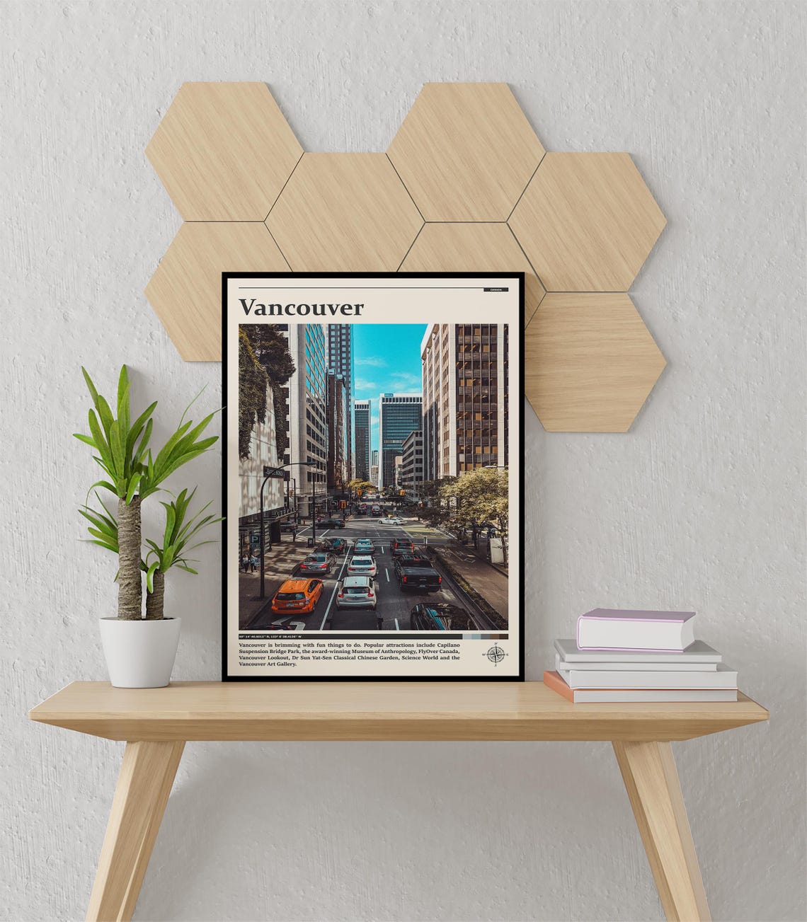 Vancouver Canada Downtown Street Skyscrapers City Photography Poster - Image 3