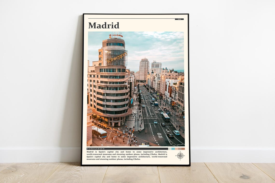Madrid Gran Via Schweppes Sign Historic Avenue Street Poster
