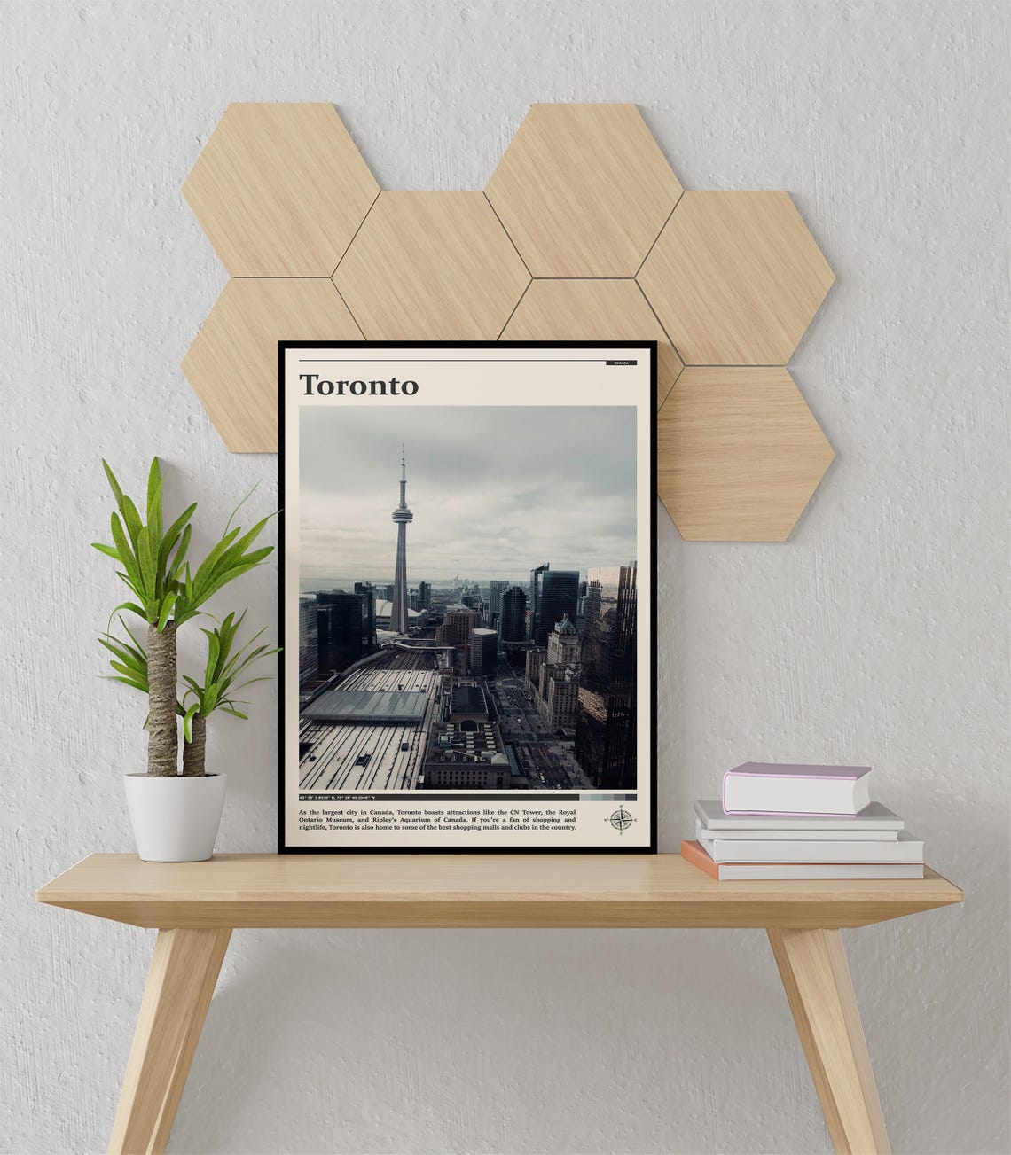 Toronto Canada CN Tower Skyline Aerial Cityscape Photography Poster - Image 3