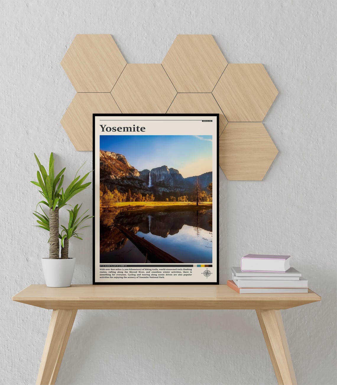 Yosemite National Park Waterfall Valley Reflection Photography Poster - Image 3