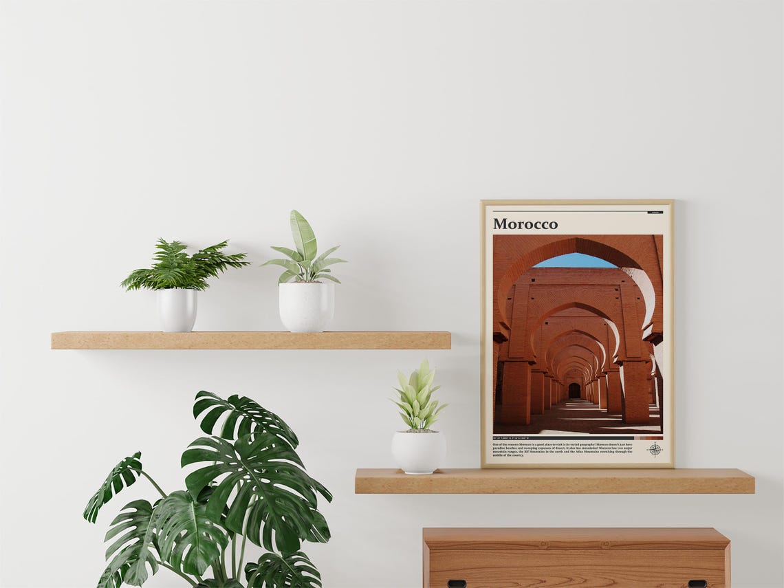 Morocco Red Brick Arches Moorish Architecture Africa Travel Poster - Image 3