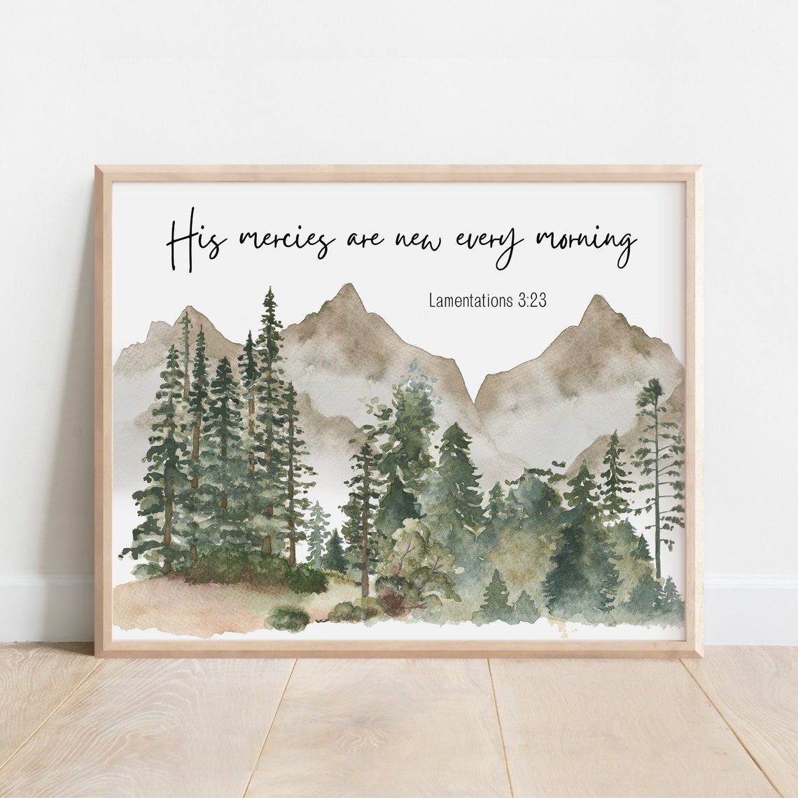 Lamentations 3:23 His Mercies New Every Morning Watercolor Poster