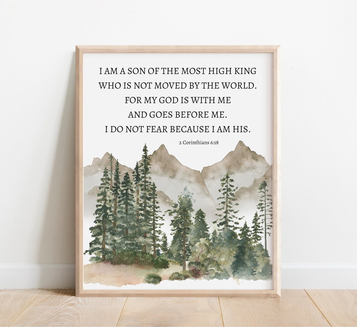 Son of the Most High King Bible Verse Mountain Nursery Poster